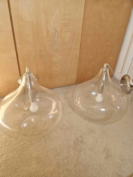 Photo of free Two glass ceiling lamps (Hitchin SG4) #1