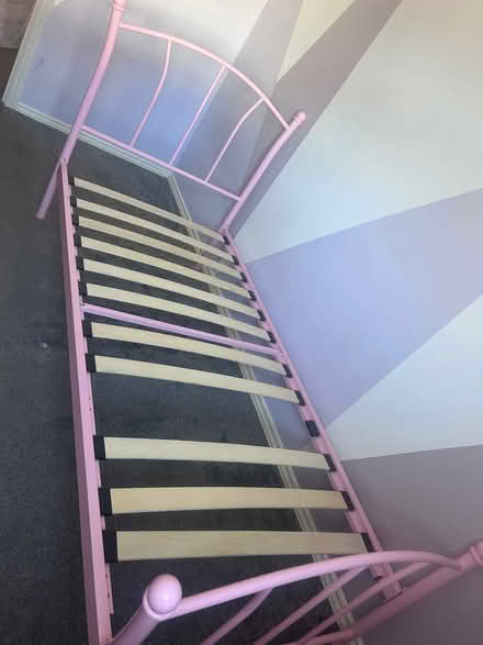 Photo of free Pink single bed frame (Hinckley LE10) #1
