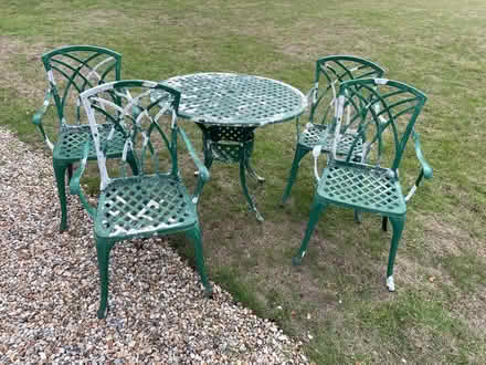 Photo of free Metal garden table 4 chairs (Tilmanstone CT14) #1