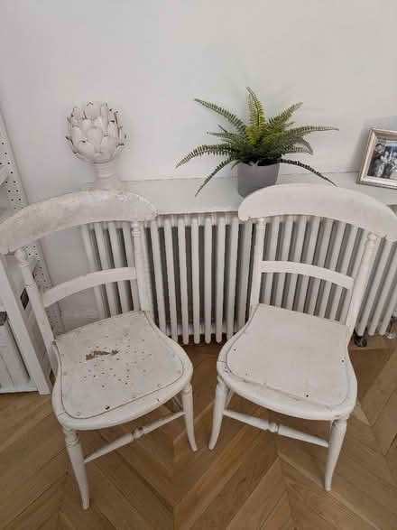Photo of free Pair of vintage white wooden chairs (University Area RG6) #1