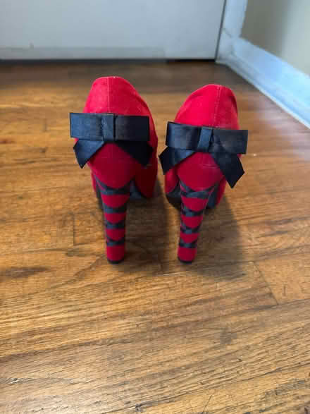 Photo of free Size 7 Red Suede Shoes (Clason Point Bronx NY) #2