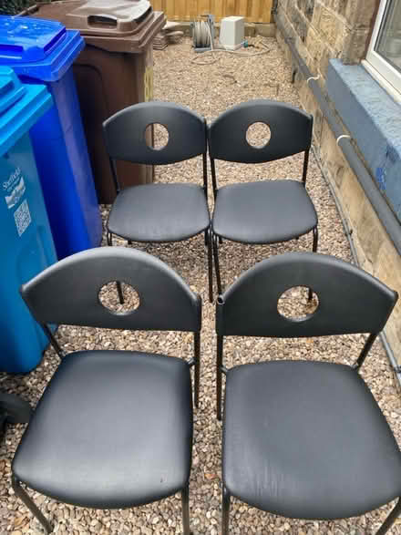 Photo of free 4 chairs black faux leather (Crookes s10) #1