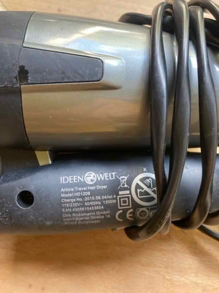 Photo of free Travel hairdryer (Panshanger AL7) #4