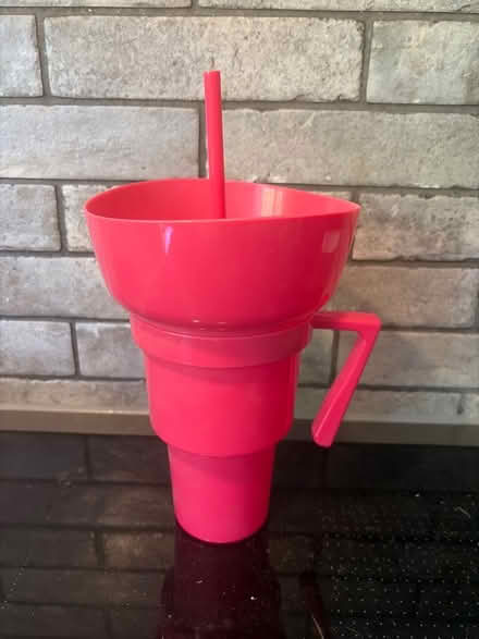 Photo of free Large pink drinking vessel with straw (Tilehurst RG30) #1