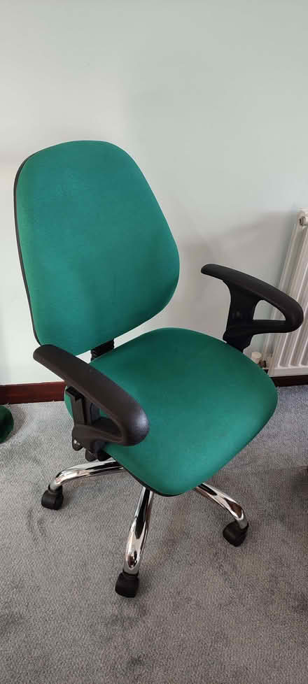 Photo of free Green adjustable swivel office chair (Elmswell IP30) #1