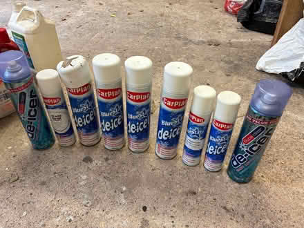 Photo of free Nine cans car de-icer 6 full 3 almost empty (Great Boughton CH3) #1