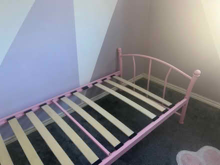 Photo of free Pink single bed frame (Hinckley LE10) #2
