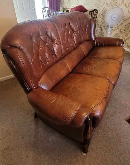 Photo of free Leather 3 seater sofa (Upper Midway DE11) #4