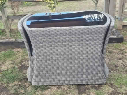 Photo of free Wicker table with two chairs (ME2 Rochester) #1