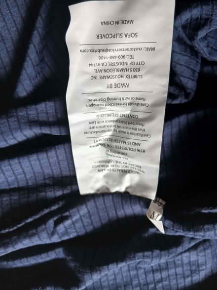 Photo of free blue 2 seater sofa cover, stretch fit (Ram Corner GU1) #2