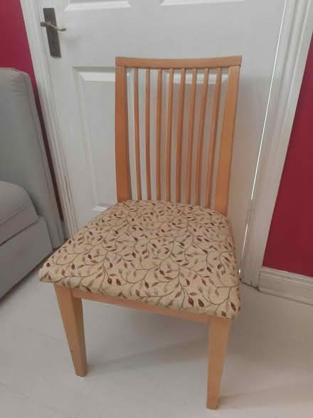 Photo of free 4 high back wooden dining chairs (Greystones) #3