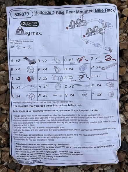 Photo of free Halfords 2 bike rear mounted rack (TA18) #1