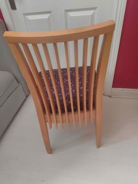 Photo of free 4 high back wooden dining chairs (Greystones) #2