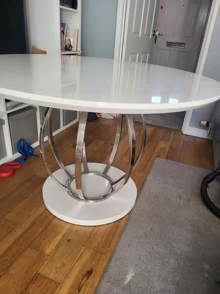 Photo of free Large white and chrome dining table (Cheltenham GL51) #3