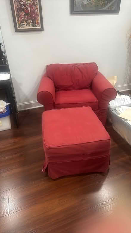 Photo of free Chair and ottomsn (Belle Mead Nj Montgomery twp) #1