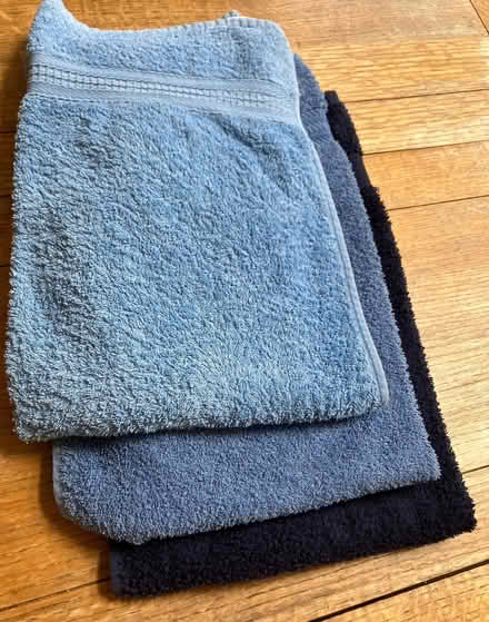 Photo of free 3 small blue towels (Wootton OX13) #1
