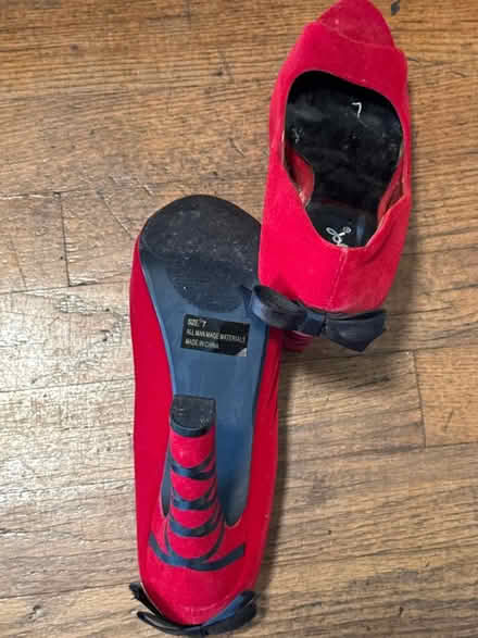 Photo of free Size 7 Red Suede Shoes (Clason Point Bronx NY) #3