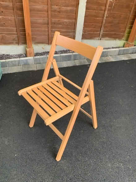 Photo of free Set of 4 folding wooden chairs (Clayton-Le-Woods, PR25) #2