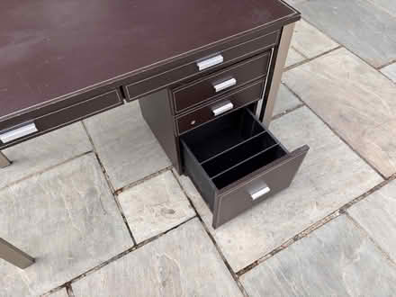 Photo of free Desk- metal frame, leather surface (Benson OX10) #4