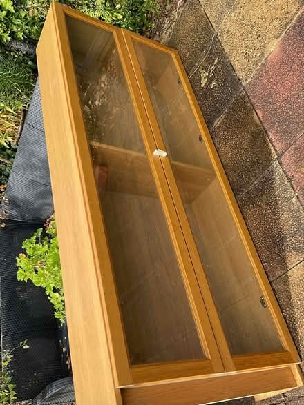 Photo of free Tall glass & wood cabinet (Mattersey DN10) #1