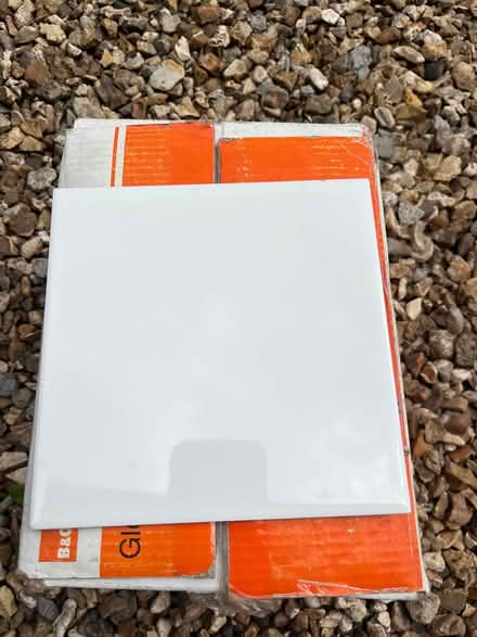 Photo of free Pack of gloss white square tiles (TA18) #1