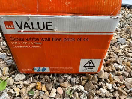 Photo of free Pack of gloss white square tiles (TA18) #2