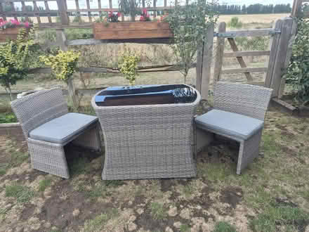 Photo of free Wicker table with two chairs (ME2 Rochester) #2