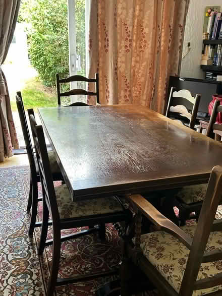 Photo of free Dark wood Jaycee dining table and 8 chairs (North Finchley N12) #2
