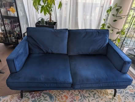 Photo of free Blue 2 person sofa (Fish Island, E3) #1