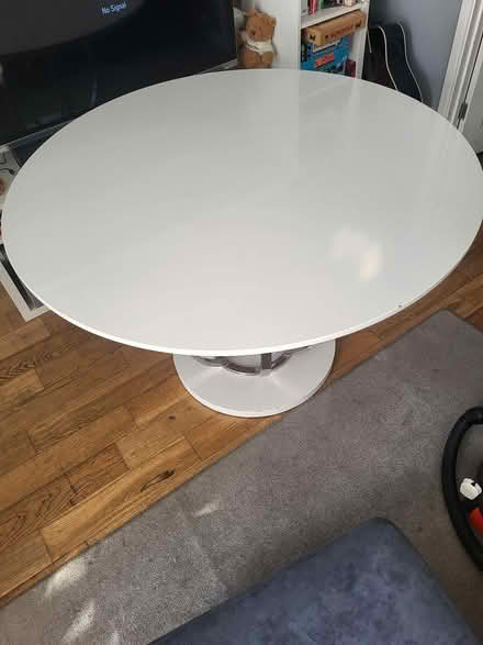 Photo of free Large white and chrome dining table (Cheltenham GL51) #1