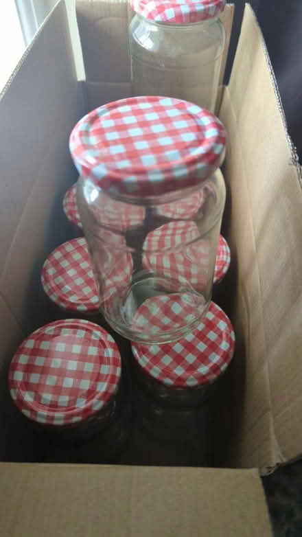 Photo of free Jam Jars with Cheesecloth Lids (Blossomfield B91) #1