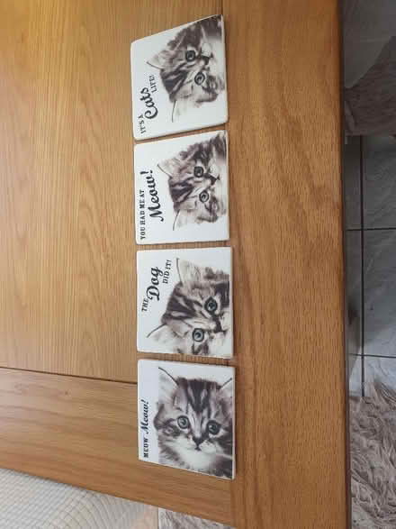Photo of free 4x Cat coasters. Ceramic. (Elstow MK42) #1