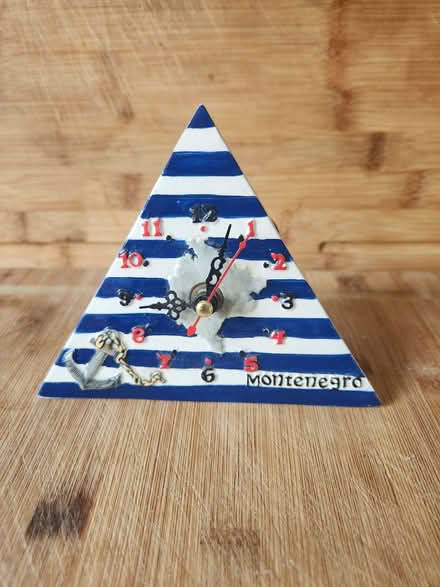 Photo of free Triangle Montenegro Nautical Desk Clock Blue/White (Bagshot GU19) #1