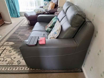 Photo of free Lovely leather 2 seater sofa (Chells SG2) #2