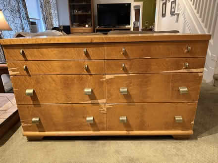 Photo of free low wooden dresser w/mirror (West Bethlehem) #1