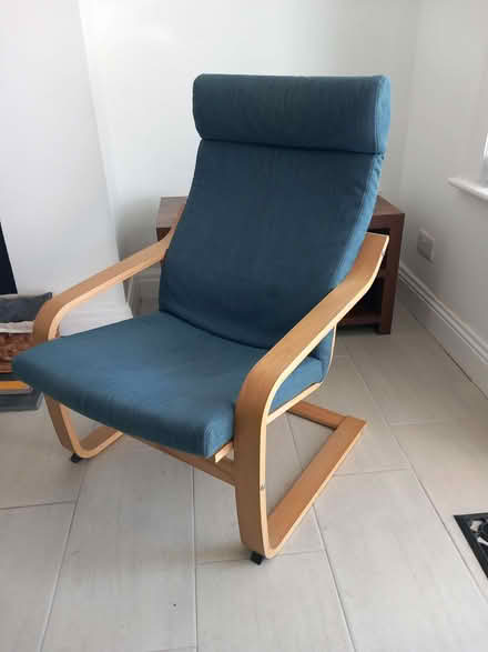 Photo of free x 2 IKEA POÄNG armchairs - Blue (Bare LA4) #2