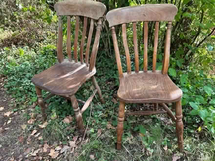 Photo of free pair slat back chairs (Crediton EX17) #1