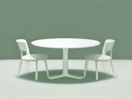 Photo of Round white extendable dining table (Simister M45) #1