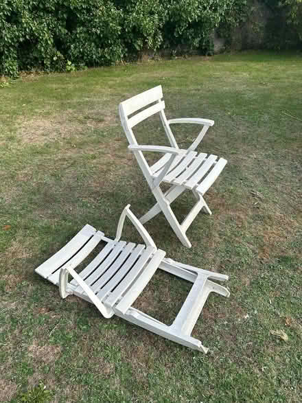 Photo of free White plastic folding chairs (Eastbourne BN21) #1