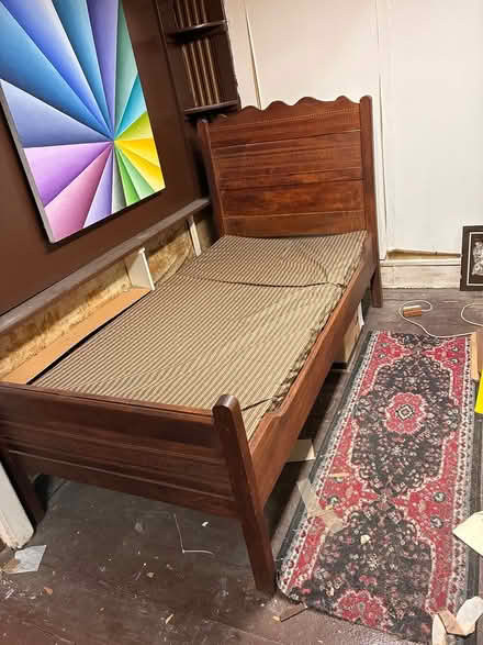 Photo of free Vintage wooden bed (Brooklyn/Kensington) #2