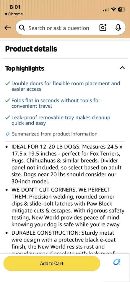 Photo of free Unused portable dog crate (Auburndale) #2