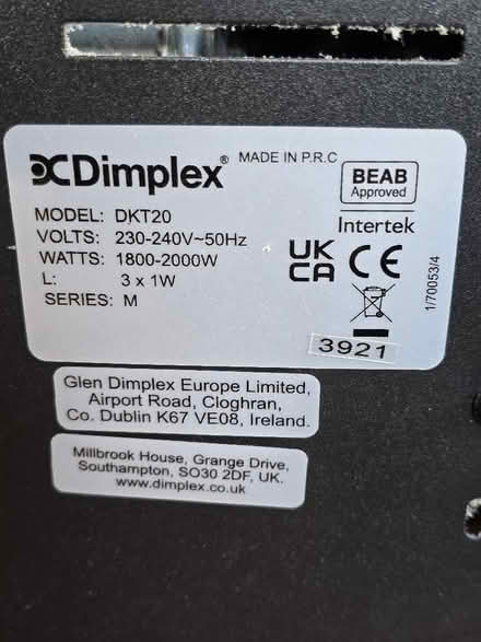 Photo of free Dimple electric inset fire. (Pinefields CT6) #2