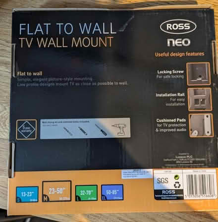 Photo of free Flat To Wall TV Mount (Dudley Hill BD4) #2