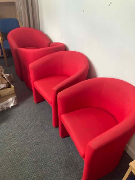 Photo of free 4 red tub chairs (Gloucester GL3) #1