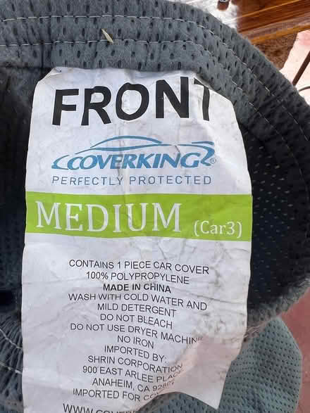 Photo of free Medium car cover (San Jose/Campbell area) #1