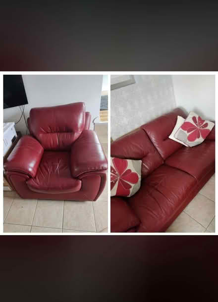 Photo of free Armchair and 3 seater. From smoke and pet free home collecti (Battledown GL52) #1