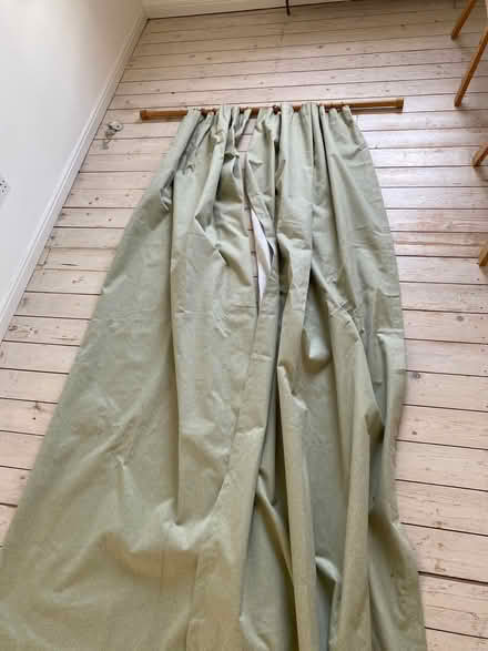 Photo of free Green curtains with rail and fixtures (islington N1) #1