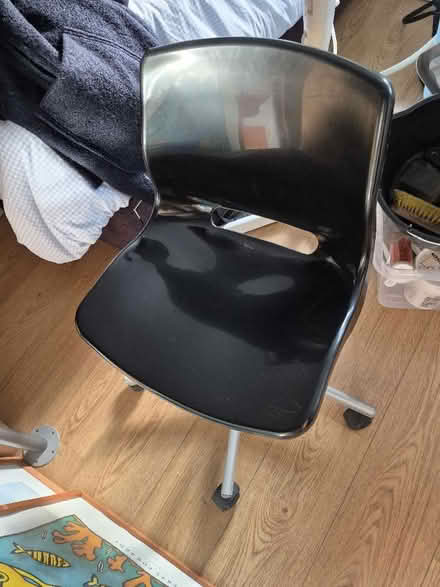 Photo of free Ikea black plastic wheely desk chair (Isleworth TW7) #1
