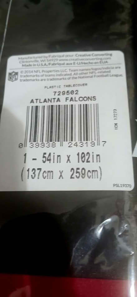 Photo of free Falcons tablecloth (Longwood) #2
