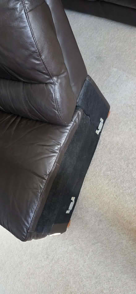 Photo of free Dark brown leather sofa with foot stools (Oswestry SY11) #4